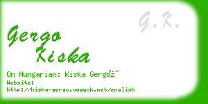 gergo kiska business card